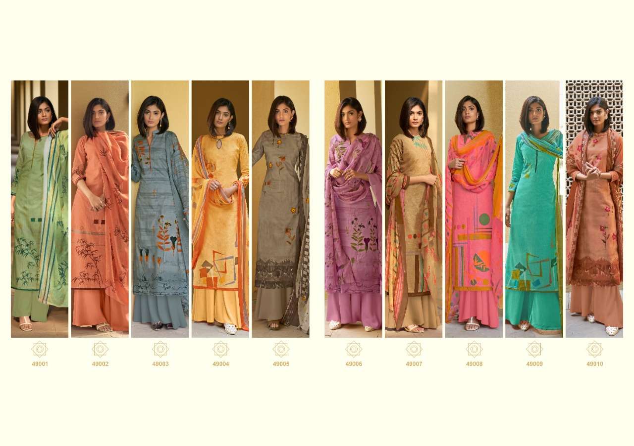 KABIL BY ANKIT TEXTILE 49001 TO 49010 SERIES BEAUTIFUL STYLISH SUITS FANCY COLORFUL CASUAL WEAR & ETHNIC WEAR & READY TO WEAR PURE CAMBRIC COTTON DIGITAL PRINTED DRESSES AT WHOLESALE PRICE