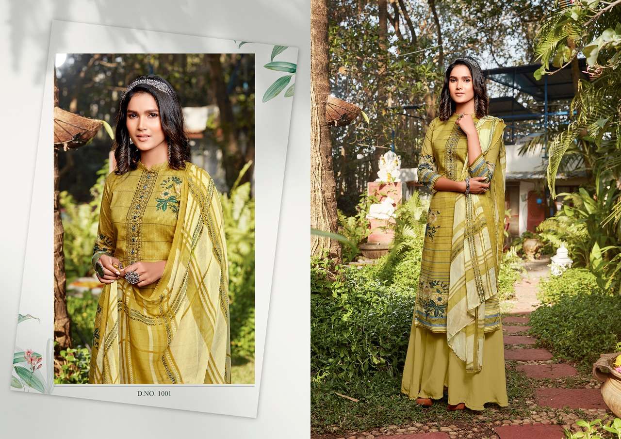 RAAZI BY KESARIYA 1001 TO 1008 SERIES BEAUTIFUL SUITS COLORFUL STYLISH FANCY CASUAL WEAR & ETHNIC WEAR PURE CAMBRIC DIGITAL PRINT WITH EMBROIDERY WORK DRESSES AT WHOLESALE PRICE