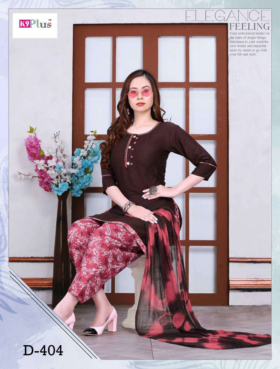 PRATIGYA VOL-8 BY K9 PLUS 401 TO 408 SERIES BEAUTIFUL STYLISH PATIYALA SUITS FANCY COLORFUL CASUAL WEAR & ETHNIC WEAR & READY TO WEAR RAYON PLAIN SILAI WORK DRESSES AT WHOLESALE PRICE