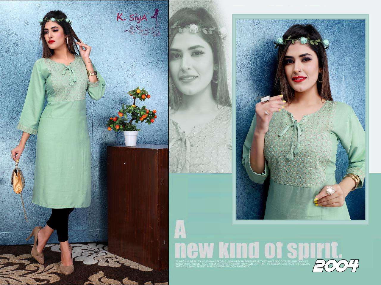 SAFFRON BY K.SIYA 2001 TO 2010 SERIES DESIGNER STYLISH FANCY COLORFUL BEAUTIFUL PARTY WEAR & ETHNIC WEAR COLLECTION RAYON PLAIN KURTIS AT WHOLESALE PRICE