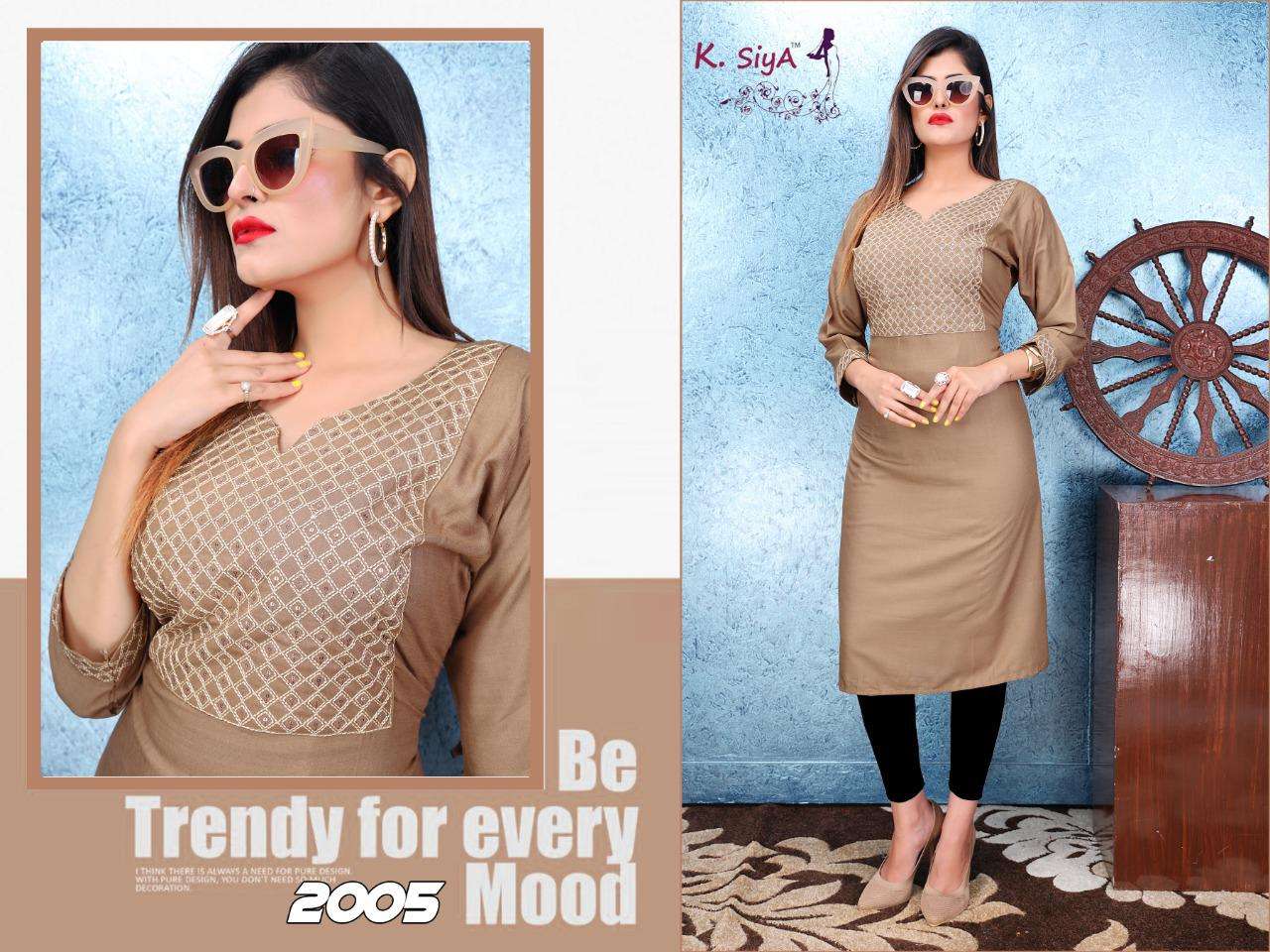 SAFFRON BY K.SIYA 2001 TO 2010 SERIES DESIGNER STYLISH FANCY COLORFUL BEAUTIFUL PARTY WEAR & ETHNIC WEAR COLLECTION RAYON PLAIN KURTIS AT WHOLESALE PRICE