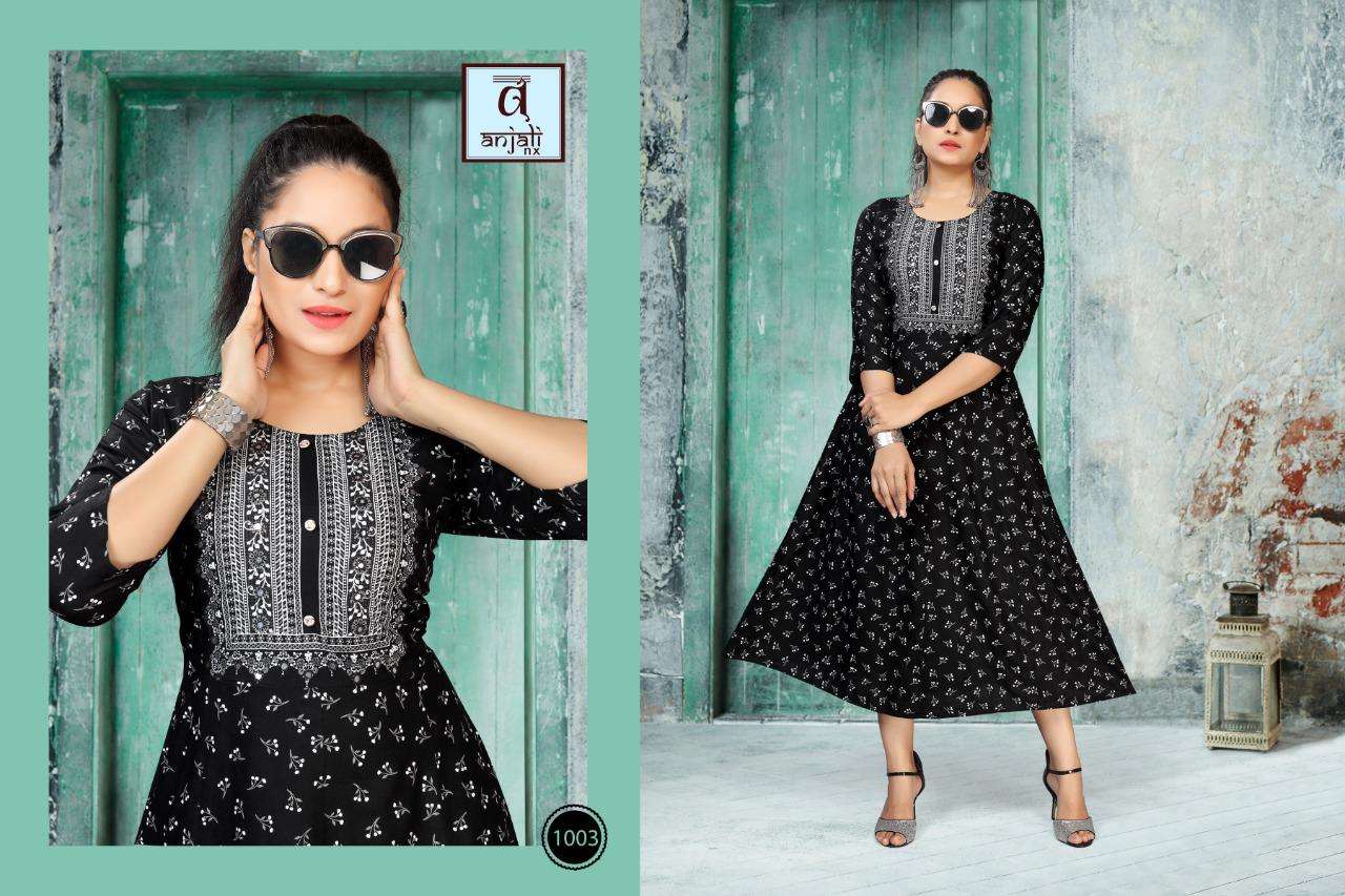 LIBAS BY ANJALI NX 1001 TO 1008 SERIES DESIGNER STYLISH FANCY COLORFUL BEAUTIFUL PARTY WEAR & ETHNIC WEAR COLLECTION RAYON PRINT KURTIS AT WHOLESALE PRICE