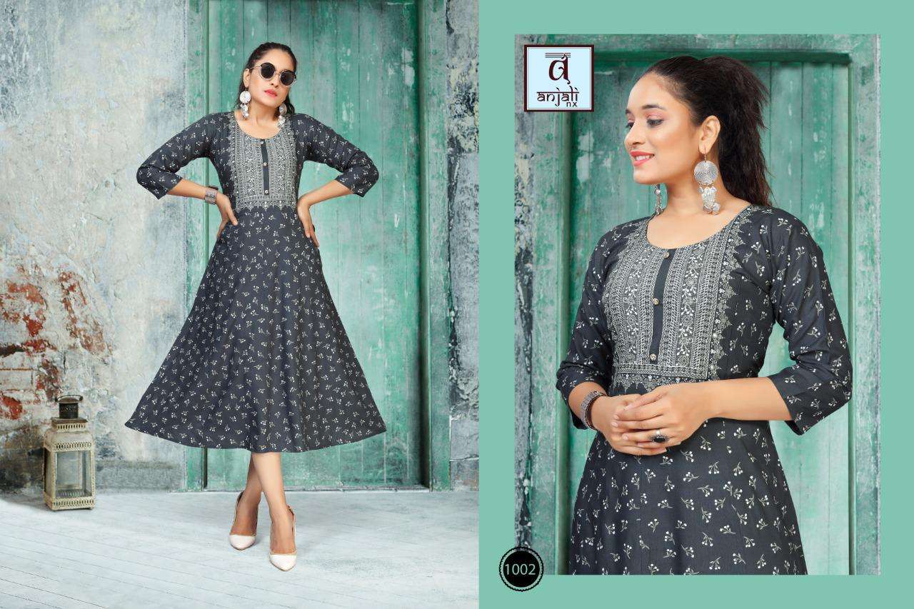 LIBAS BY ANJALI NX 1001 TO 1008 SERIES DESIGNER STYLISH FANCY COLORFUL BEAUTIFUL PARTY WEAR & ETHNIC WEAR COLLECTION RAYON PRINT KURTIS AT WHOLESALE PRICE