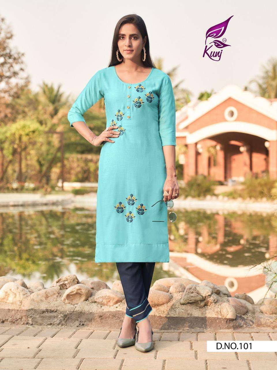 ICE CANDY VOL-1 BY KUNJ 101 TO 108 SERIES DESIGNER STYLISH FANCY COLORFUL BEAUTIFUL PARTY WEAR & ETHNIC WEAR COLLECTION RAYON SLUB KURTIS WITH BOTTOM AT WHOLESALE PRICE