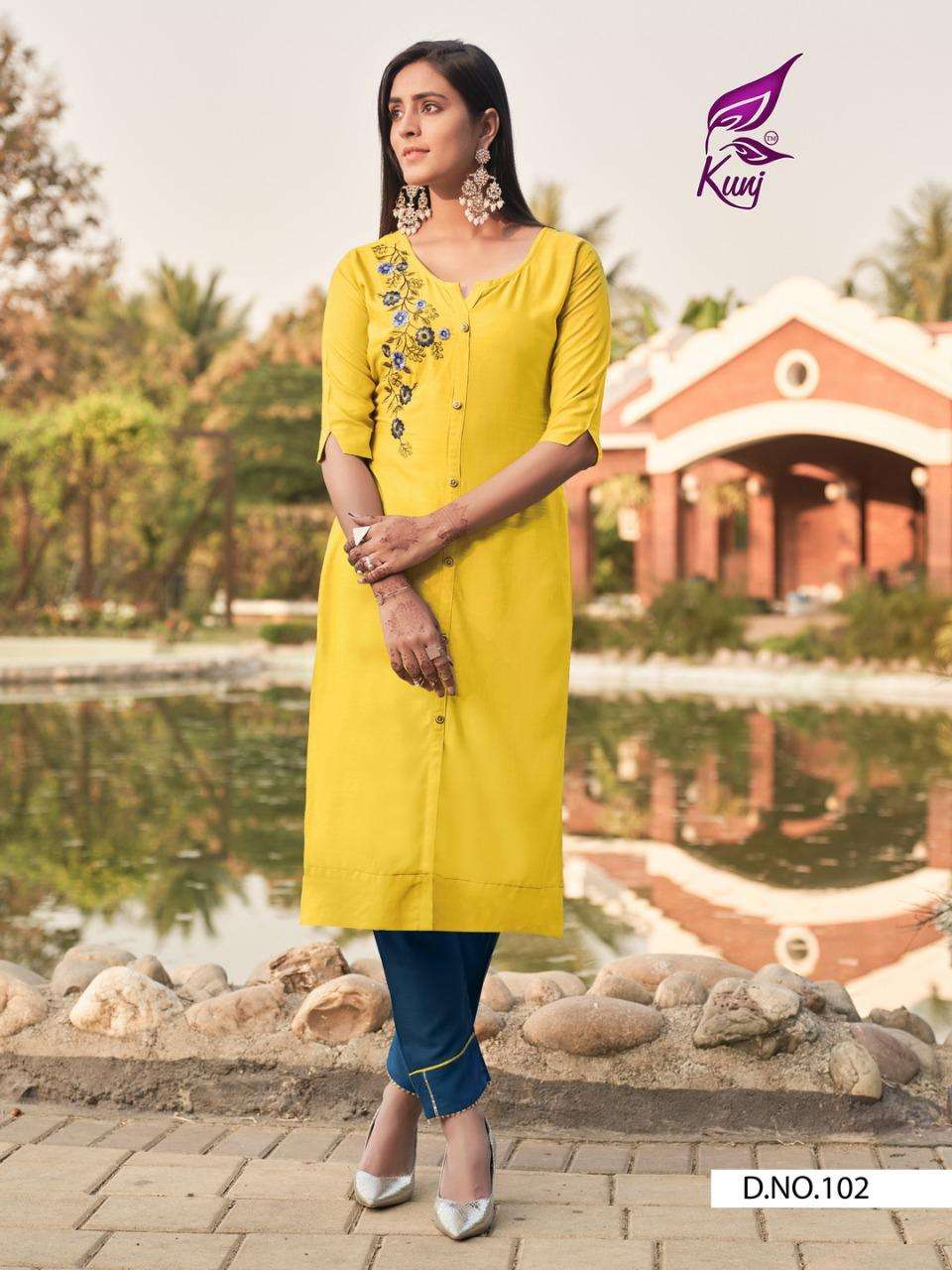 ICE CANDY VOL-1 BY KUNJ 101 TO 108 SERIES DESIGNER STYLISH FANCY COLORFUL BEAUTIFUL PARTY WEAR & ETHNIC WEAR COLLECTION RAYON SLUB KURTIS WITH BOTTOM AT WHOLESALE PRICE