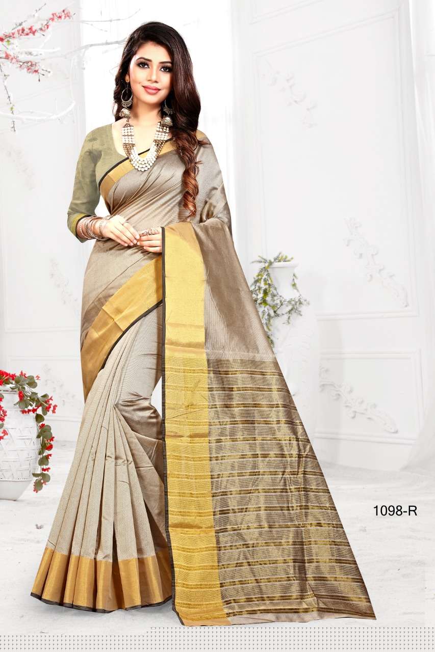 1098 BY SHREE MATARAM 1098-A TO 1098-X SERIES INDIAN TRADITIONAL WEAR COLLECTION BEAUTIFUL STYLISH FANCY COLORFUL PARTY WEAR & OCCASIONAL WEAR COTTON SILK SAREES AT WHOLESALE PRICE