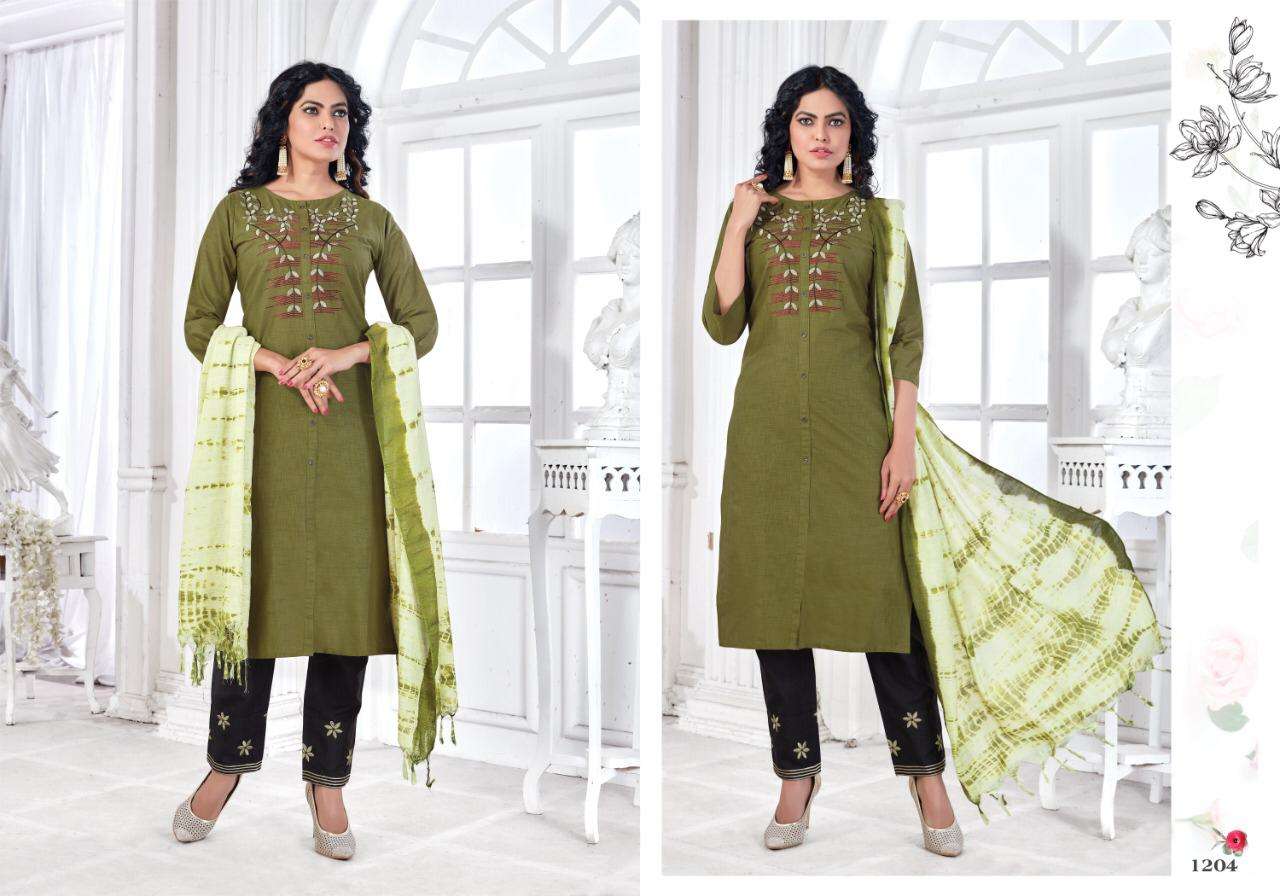 SURABHI VOL-2 BY ARION 1201 TO 1205 SERIES BEAUTIFUL SUITS COLORFUL STYLISH FANCY CASUAL WEAR & ETHNIC WEAR LINEN COTTON DRESSES AT WHOLESALE PRICE