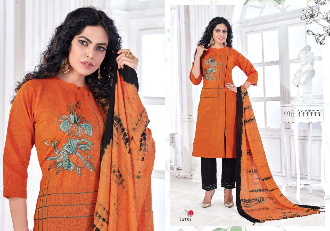 SURABHI VOL-2 BY ARION 1201 TO 1205 SERIES BEAUTIFUL SUITS COLORFUL STYLISH FANCY CASUAL WEAR & ETHNIC WEAR LINEN COTTON DRESSES AT WHOLESALE PRICE
