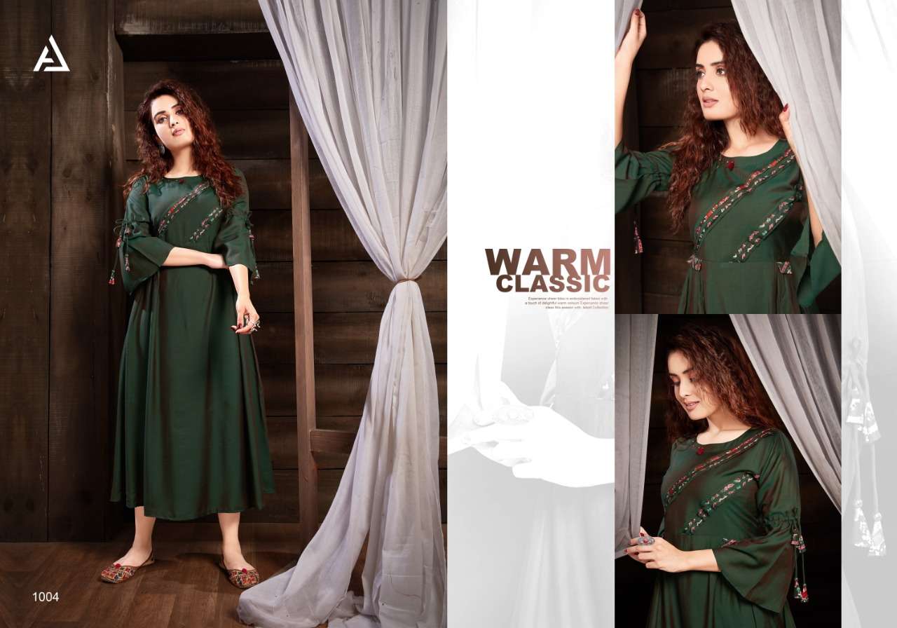 SILVER BY AMORA 1001 TO 1006 SERIES DESIGNER STYLISH FANCY COLORFUL BEAUTIFUL PARTY WEAR & ETHNIC WEAR COLLECTION ELICA SLUB KURTIS AT WHOLESALE PRICE