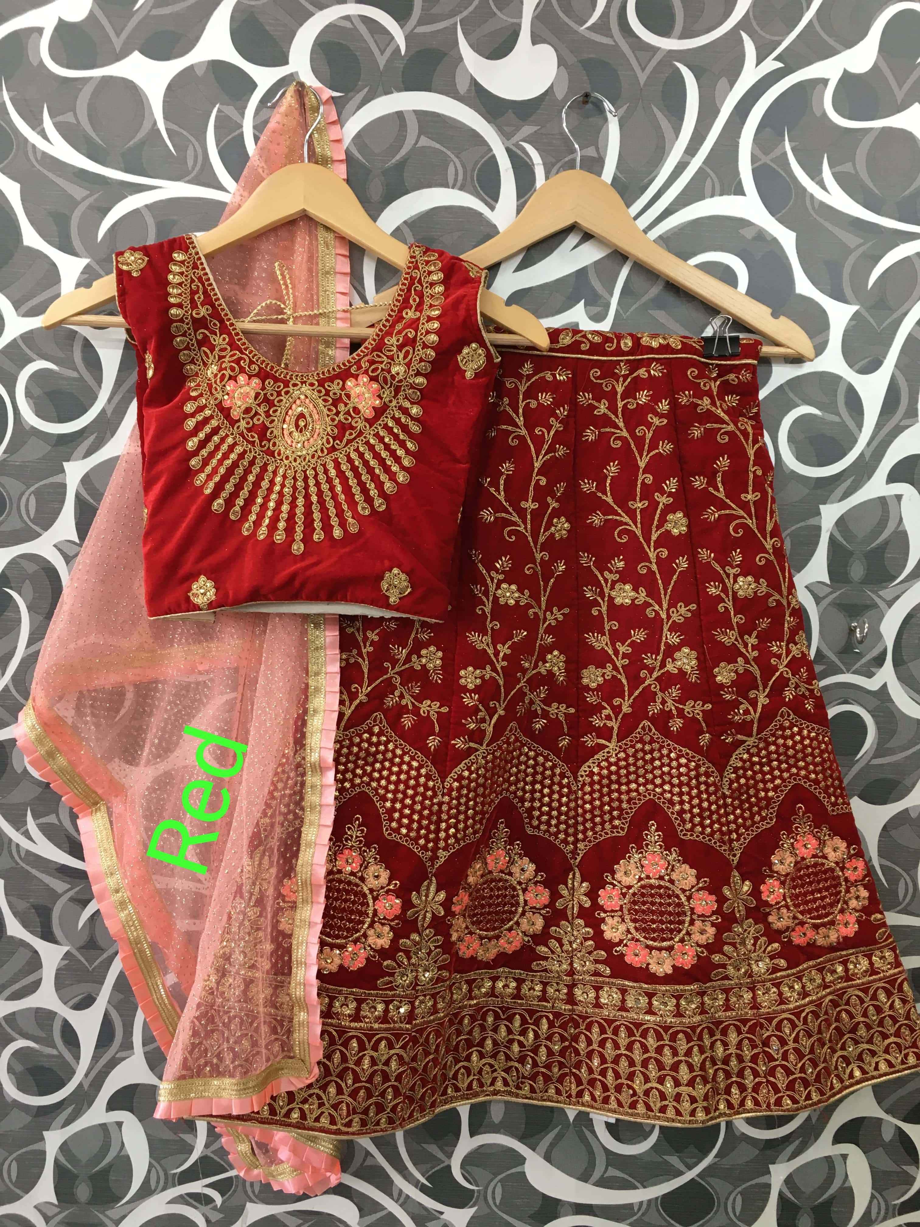 KIDS LEHENGA BY FASHID WHOLESALE 01 TO 06 SERIES BEAUTIFUL COLORFUL FANCY WEDDING COLLECTION OCCASIONAL WEAR & PARTY WEAR VELVET LEHENGAS AT WHOLESALE PRICE