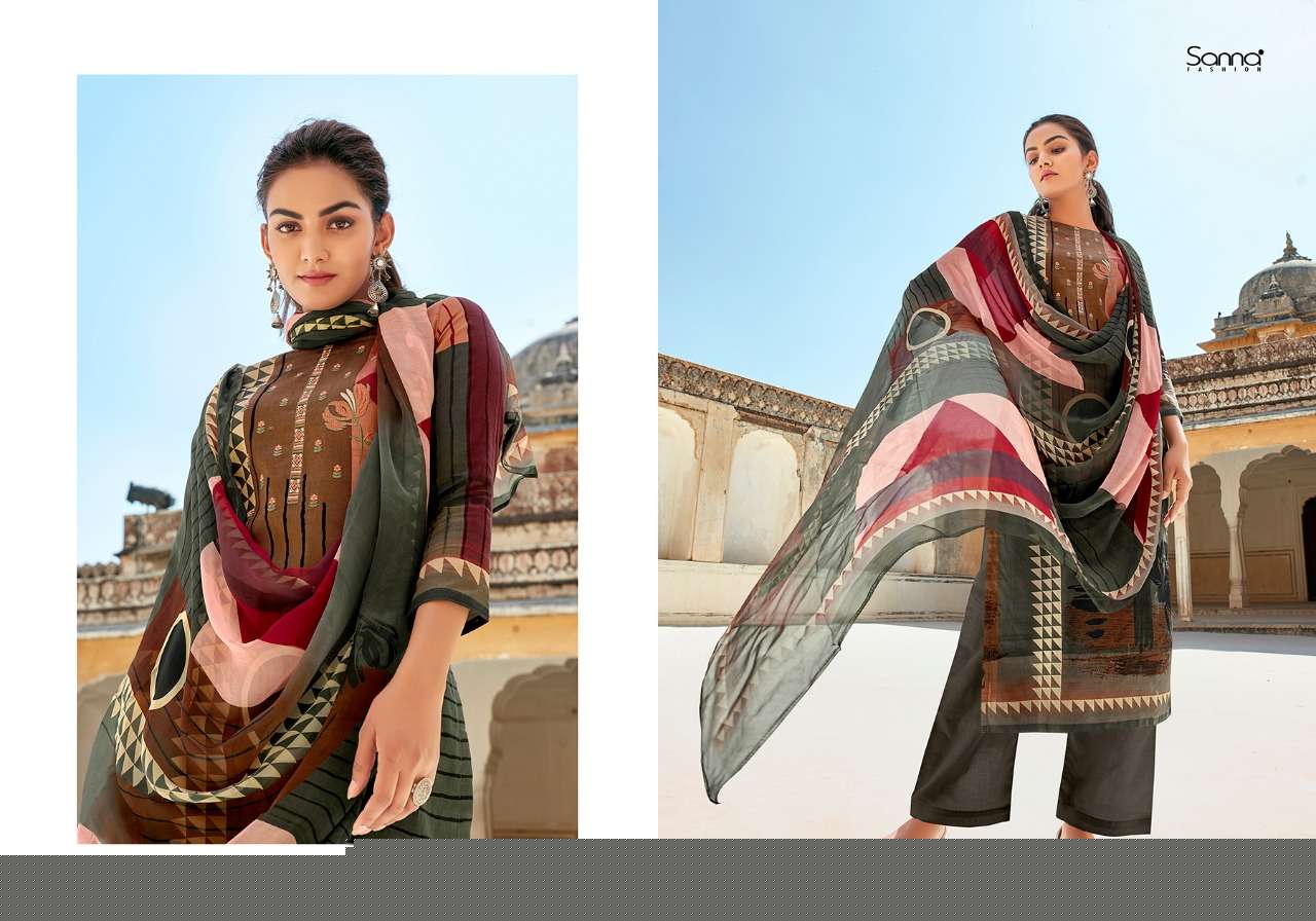 NAILA BY SANNA FASHION 3741 TO 3750 SERIES BEAUTIFUL SUITS COLORFUL STYLISH FANCY CASUAL WEAR & ETHNIC WEAR PURE JAM SILK PRINT WITH WORK DRESSES AT WHOLESALE PRICE