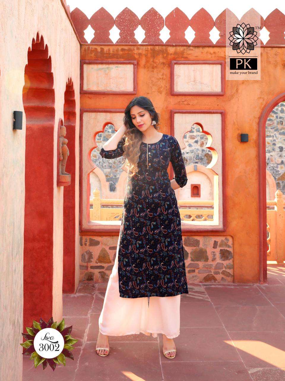 LIVA VOL-3 BY PK 3001 TO 3013 SERIES DESIGNER STYLISH FANCY COLORFUL BEAUTIFUL PARTY WEAR & ETHNIC WEAR COLLECTION HEAVY RAYON PRINT KURTIS AT WHOLESALE PRICE