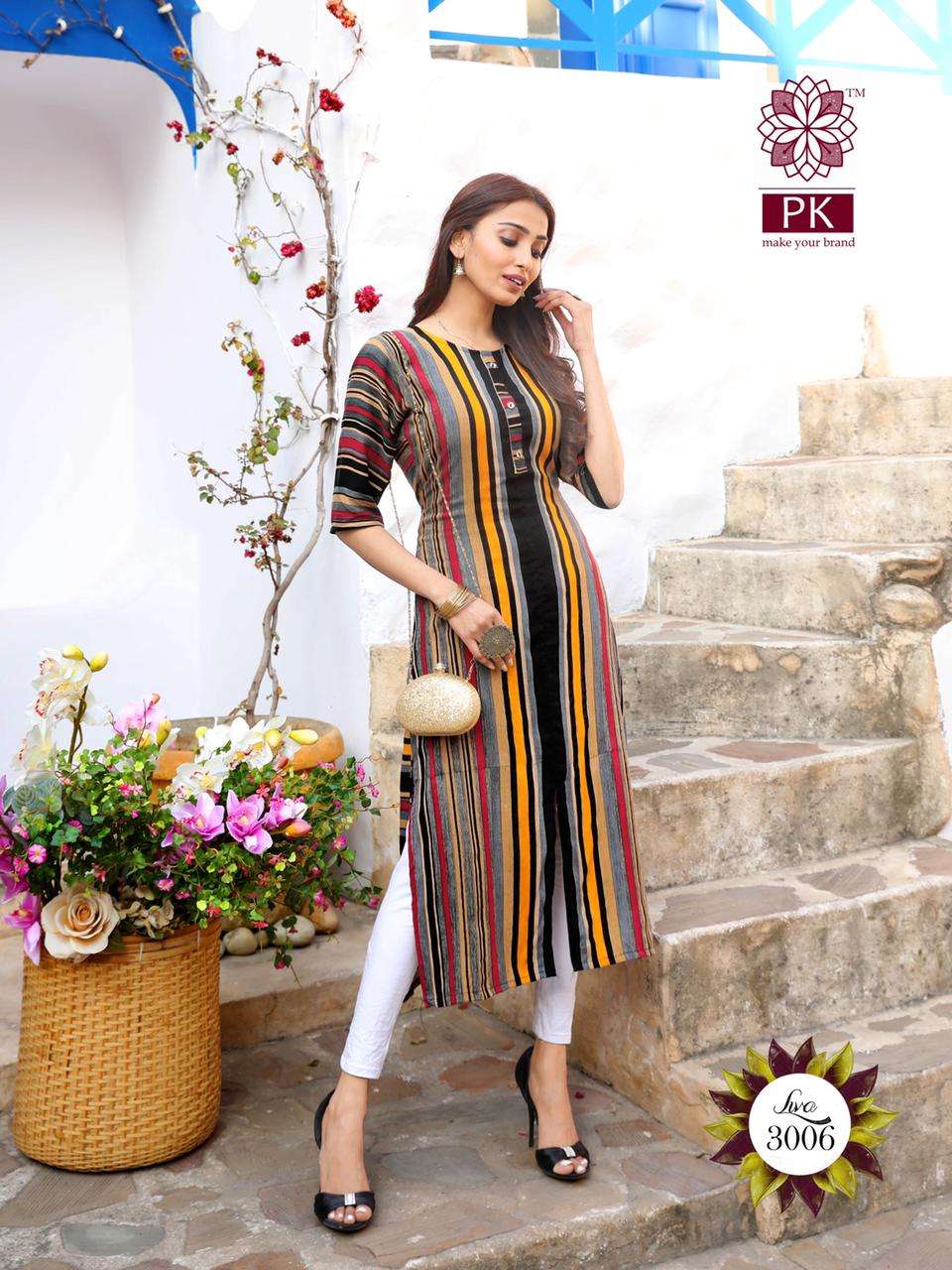 LIVA VOL-3 BY PK 3001 TO 3013 SERIES DESIGNER STYLISH FANCY COLORFUL BEAUTIFUL PARTY WEAR & ETHNIC WEAR COLLECTION HEAVY RAYON PRINT KURTIS AT WHOLESALE PRICE