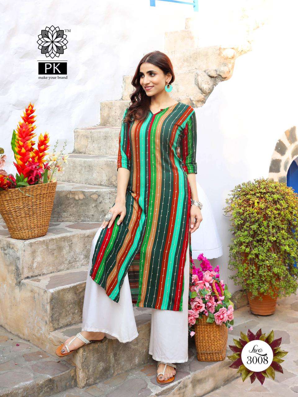 LIVA VOL-3 BY PK 3001 TO 3013 SERIES DESIGNER STYLISH FANCY COLORFUL BEAUTIFUL PARTY WEAR & ETHNIC WEAR COLLECTION HEAVY RAYON PRINT KURTIS AT WHOLESALE PRICE