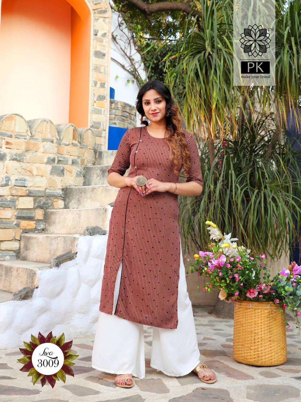 LIVA VOL-3 BY PK 3001 TO 3013 SERIES DESIGNER STYLISH FANCY COLORFUL BEAUTIFUL PARTY WEAR & ETHNIC WEAR COLLECTION HEAVY RAYON PRINT KURTIS AT WHOLESALE PRICE