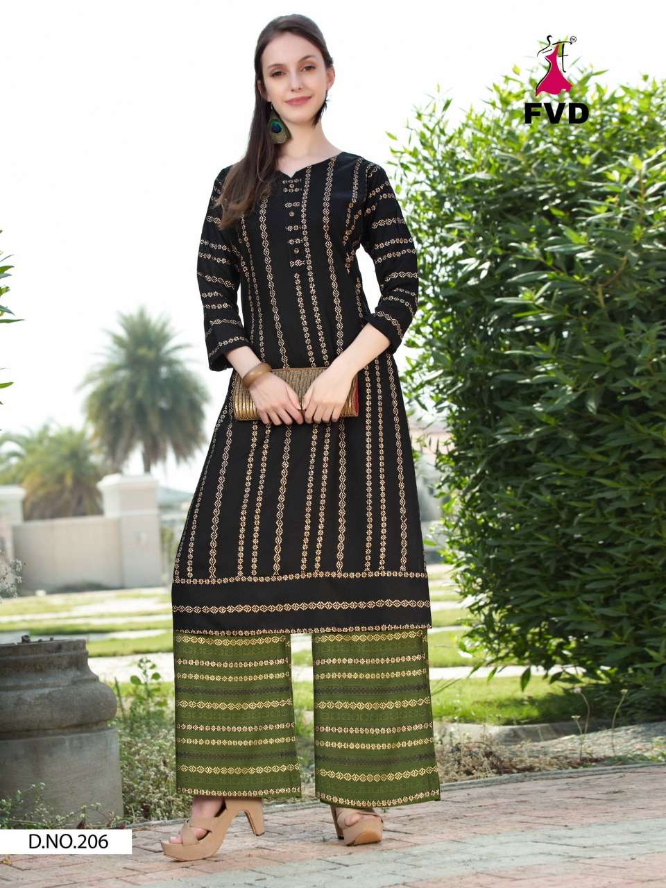 CLASSIC GOLD VOL-3 BY FVD 204 TO 211 SERIES DESIGNER STYLISH FANCY COLORFUL BEAUTIFUL PARTY WEAR & ETHNIC WEAR COLLECTION RAYON FOIL PRINT KURTIS WITH BOTTOM AT WHOLESALE PRICE