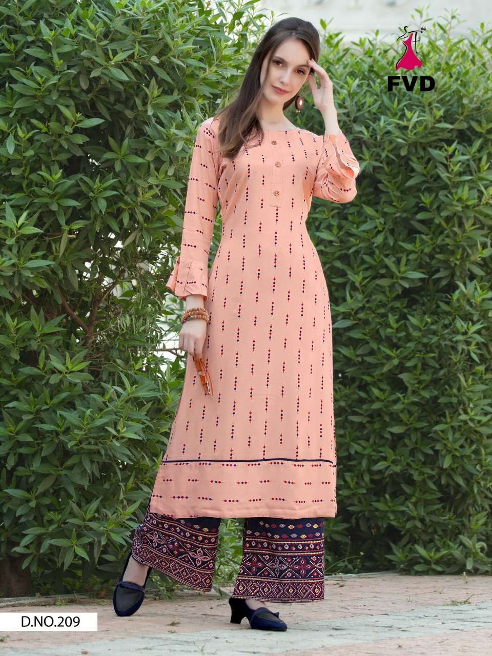 CLASSIC GOLD VOL-3 BY FVD 204 TO 211 SERIES DESIGNER STYLISH FANCY COLORFUL BEAUTIFUL PARTY WEAR & ETHNIC WEAR COLLECTION RAYON FOIL PRINT KURTIS WITH BOTTOM AT WHOLESALE PRICE