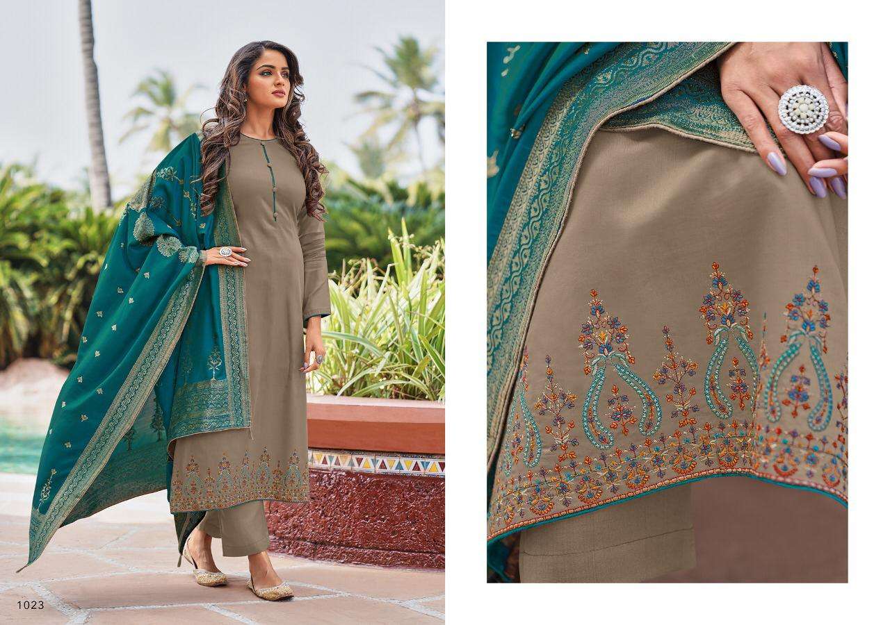 RANGEEN VOL-2 BY KASMEERA 1017 TO 1024 SERIES BEAUTIFUL SUITS STYLISH FANCY COLORFUL PARTY WEAR & ETHNIC WEAR CHINNON/PARAMPARA SILK WITH WORK DRESSES AT WHOLESALE PRICE