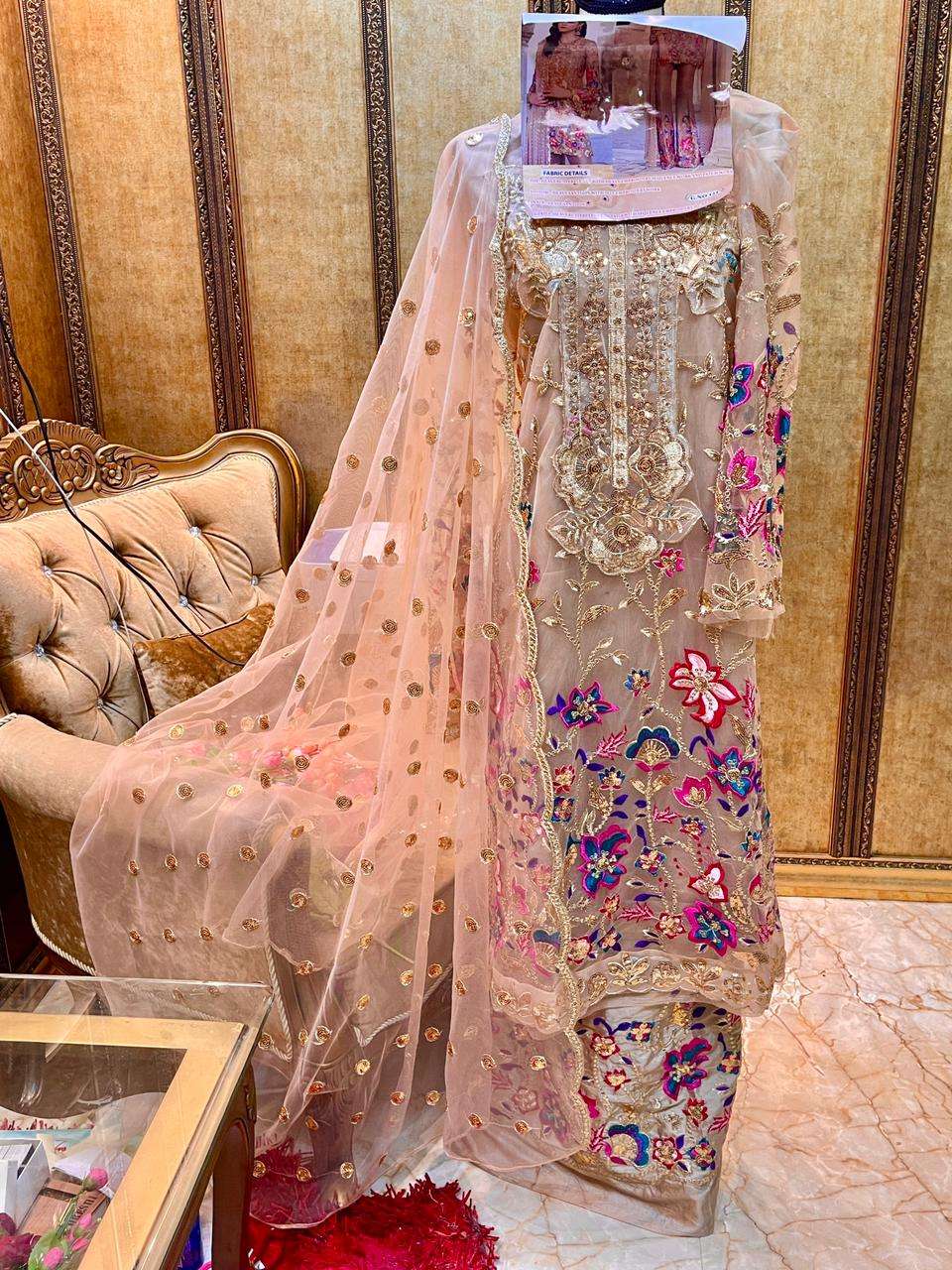 AZALIA BY ELAAF BEAUTIFUL STYLISH SUITS FANCY COLORFUL CASUAL WEAR & ETHNIC WEAR & READY TO WEAR HEAVY BUTTERFLY NET EMBROIDERY DRESSES AT WHOLESALE PRICE