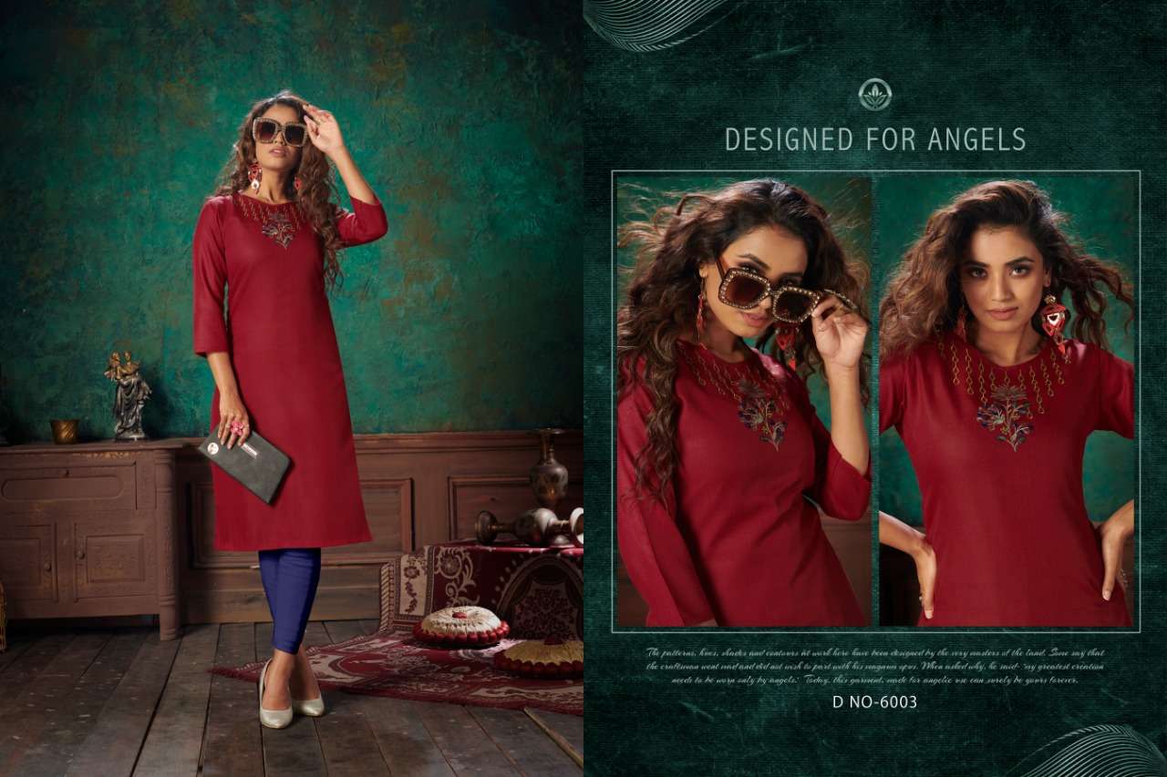 VIVA VOL-6 BY NITISHA NX 6001 TO 6010 SERIES DESIGNER BEAUTIFUL COLORFUL STYLISH FANCY CASUAL WEAR & ETHNIC WEAR & READY TO WEAR HEAVY SOFT COTTON SLUB EMBROIDERED KURTIS AT WHOLESALE PRICE