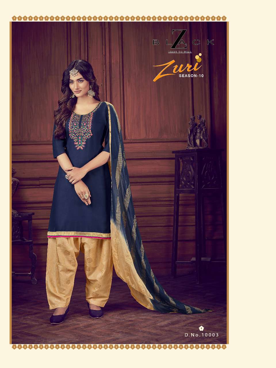 ZURI VOL-10 BY Z BLACK 10001 TO 10006 SERIES DESIGNER BEAUTIFUL COLORFUL STYLISH FANCY CASUAL WEAR & ETHNIC WEAR & READY TO WEAR RAYON EMBROIDERED DRESSES AT WHOLESALE PRICE