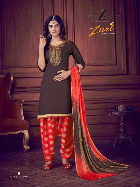 ZURI VOL-10 BY Z BLACK 10001 TO 10006 SERIES DESIGNER BEAUTIFUL COLORFUL STYLISH FANCY CASUAL WEAR & ETHNIC WEAR & READY TO WEAR RAYON EMBROIDERED DRESSES AT WHOLESALE PRICE