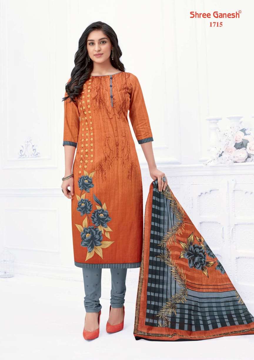 SAMAIYRA VOL-7 BY SHREE GANESH 1701 TO 1727 SERIES DESIGNER BEAUTIFUL COLORFUL STYLISH FANCY CASUAL WEAR & ETHNIC WEAR & READY TO WEAR PURE COTTON PRINT DRESSES AT WHOLESALE PRICE