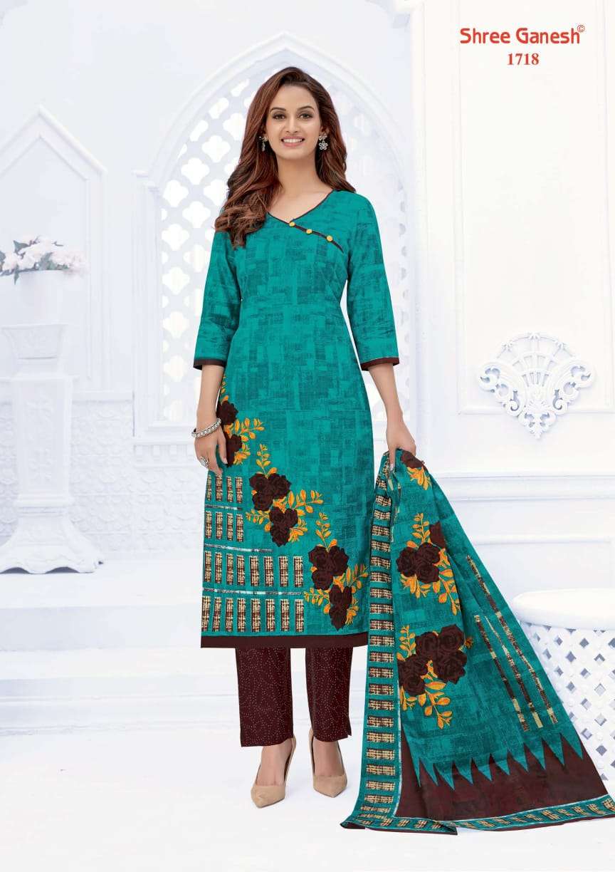 SAMAIYRA VOL-7 BY SHREE GANESH 1701 TO 1727 SERIES DESIGNER BEAUTIFUL COLORFUL STYLISH FANCY CASUAL WEAR & ETHNIC WEAR & READY TO WEAR PURE COTTON PRINT DRESSES AT WHOLESALE PRICE