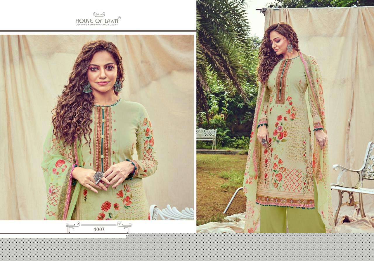 NIZA BY HOUSE OF LAWN 4001 TO 4010 SERIES DESIGNER BEAUTIFUL COLORFUL STYLISH FANCY CASUAL WEAR & ETHNIC WEAR & READY TO WEAR PURE LAWN DIGITAL PRINT DRESSES AT WHOLESALE PRICE