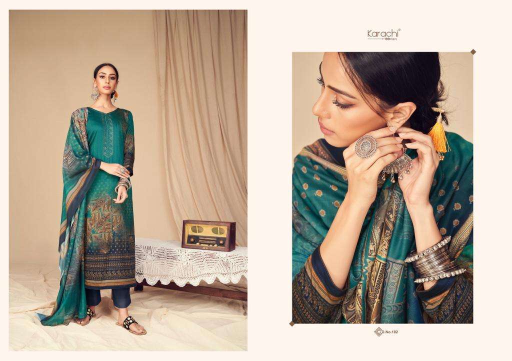ZARA 101 SERIES BY KARACHI PRINTS 101 TO 108 SERIES DESIGNER BEAUTIFUL COLORFUL STYLISH FANCY CASUAL WEAR & ETHNIC WEAR & READY TO WEAR PURE JAM SILK DIGITAL PRINT DRESSES AT WHOLESALE PRICE