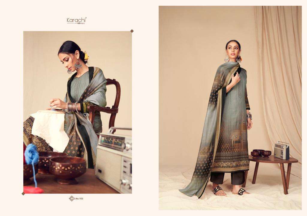 ZARA 101 SERIES BY KARACHI PRINTS 101 TO 108 SERIES DESIGNER BEAUTIFUL COLORFUL STYLISH FANCY CASUAL WEAR & ETHNIC WEAR & READY TO WEAR PURE JAM SILK DIGITAL PRINT DRESSES AT WHOLESALE PRICE