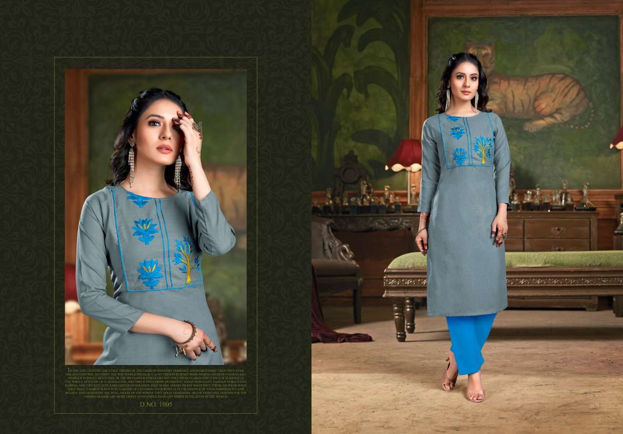 GANGOUR BY NITISHA NX 1001 TO 1008 SERIES DESIGNER BEAUTIFUL COLORFUL STYLISH FANCY CASUAL WEAR & ETHNIC WEAR & READY TO WEAR HEAVY SOFT COTTON SLUB KURTIS WITH BOTTOM AT WHOLESALE PRICE