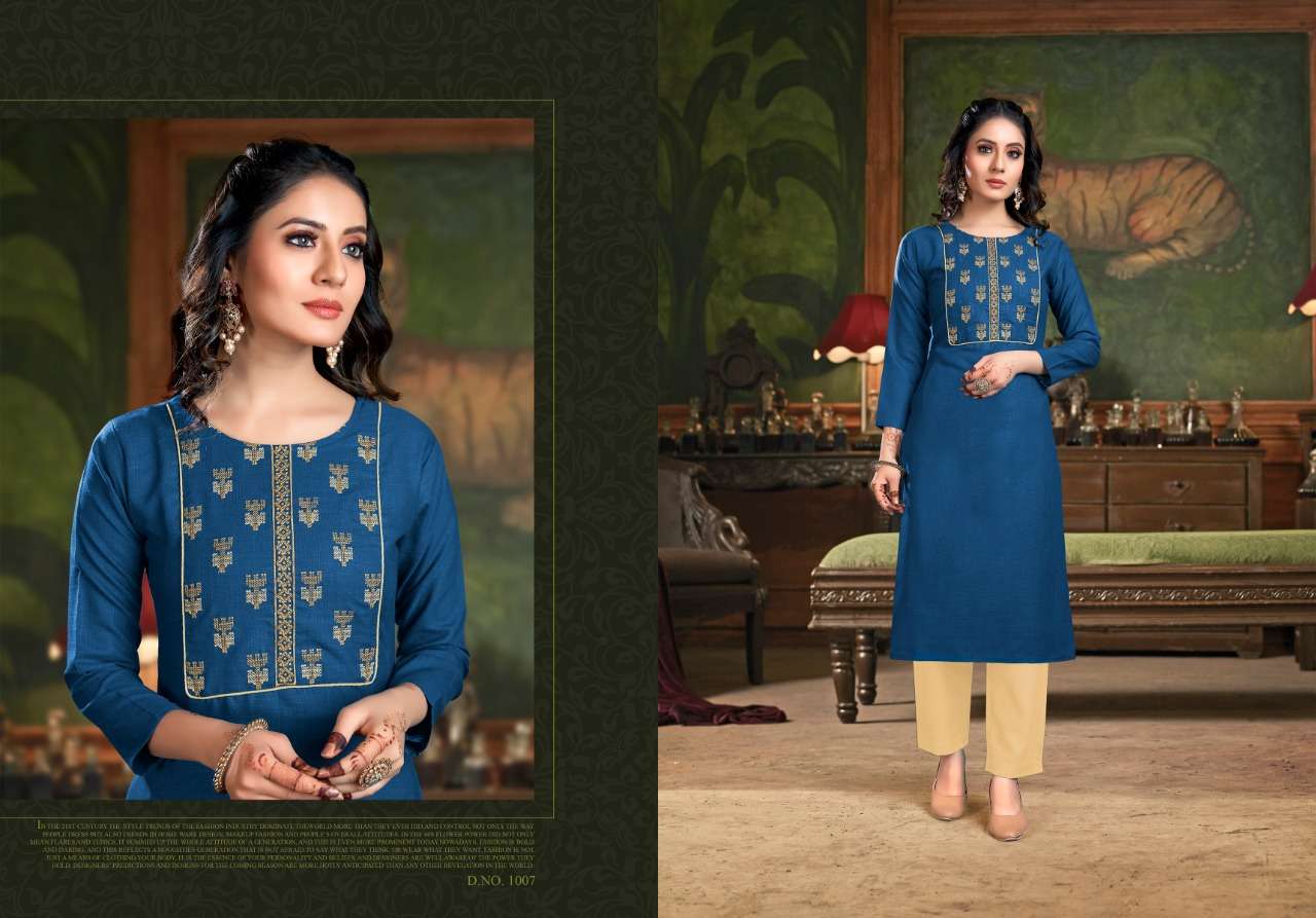 GANGOUR BY NITISHA NX 1001 TO 1008 SERIES DESIGNER BEAUTIFUL COLORFUL STYLISH FANCY CASUAL WEAR & ETHNIC WEAR & READY TO WEAR HEAVY SOFT COTTON SLUB KURTIS WITH BOTTOM AT WHOLESALE PRICE