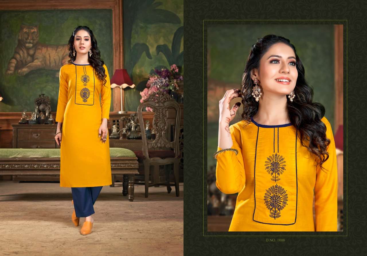 GANGOUR BY NITISHA NX 1001 TO 1008 SERIES DESIGNER BEAUTIFUL COLORFUL STYLISH FANCY CASUAL WEAR & ETHNIC WEAR & READY TO WEAR HEAVY SOFT COTTON SLUB KURTIS WITH BOTTOM AT WHOLESALE PRICE