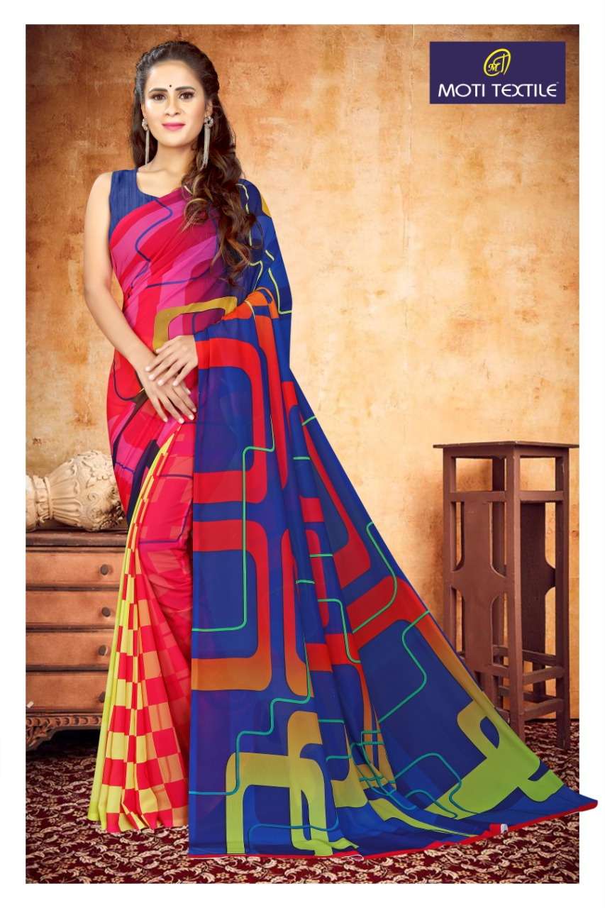 APSARA BY MOTI TEXTILE 1001 TO 1017 SERIES INDIAN TRADITIONAL WEAR COLLECTION BEAUTIFUL STYLISH FANCY COLORFUL PARTY WEAR & OCCASIONAL WEAR HEAVY GEORGETTE SAREES AT WHOLESALE PRICE