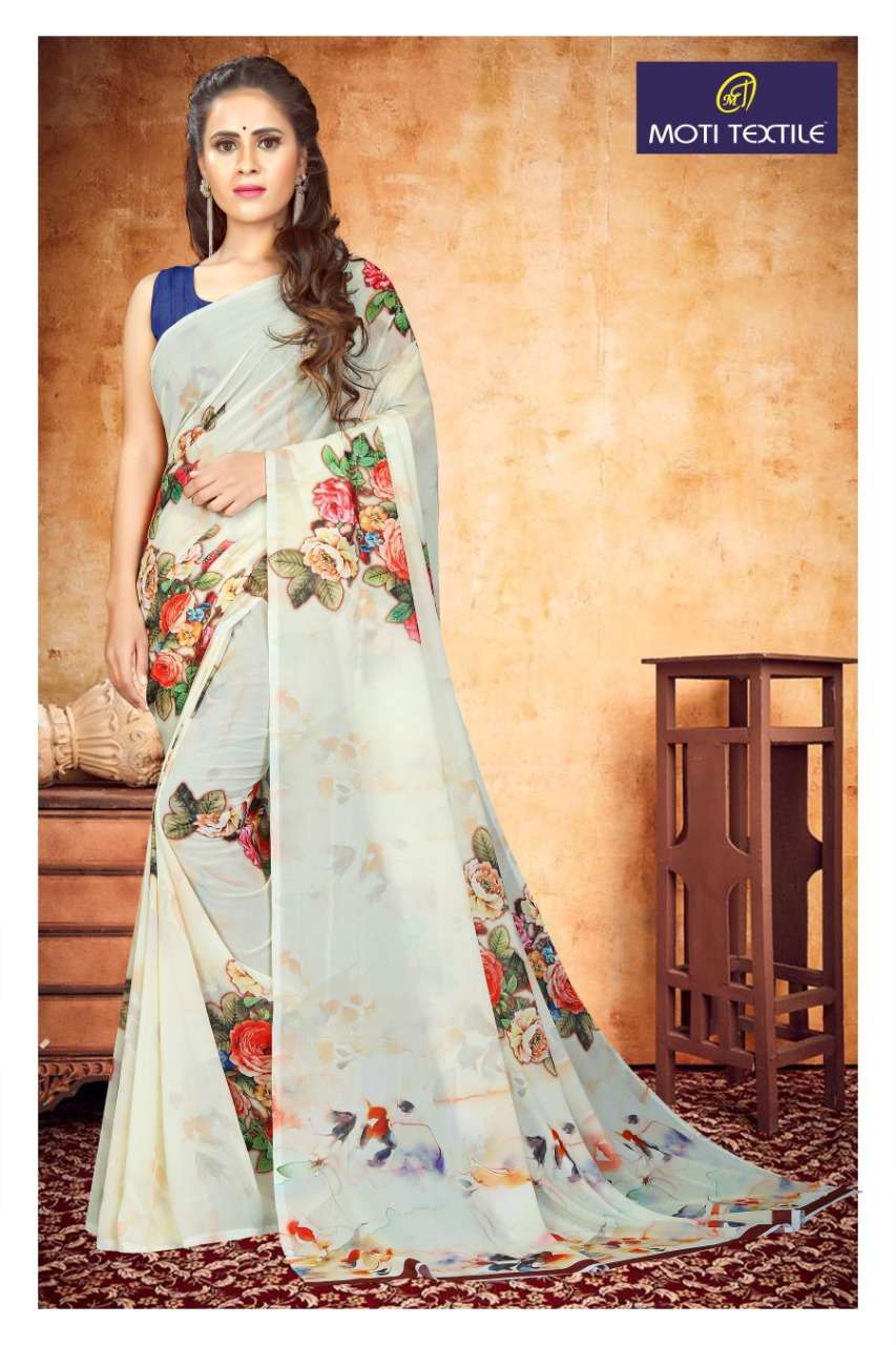 APSARA BY MOTI TEXTILE 1001 TO 1017 SERIES INDIAN TRADITIONAL WEAR COLLECTION BEAUTIFUL STYLISH FANCY COLORFUL PARTY WEAR & OCCASIONAL WEAR HEAVY GEORGETTE SAREES AT WHOLESALE PRICE