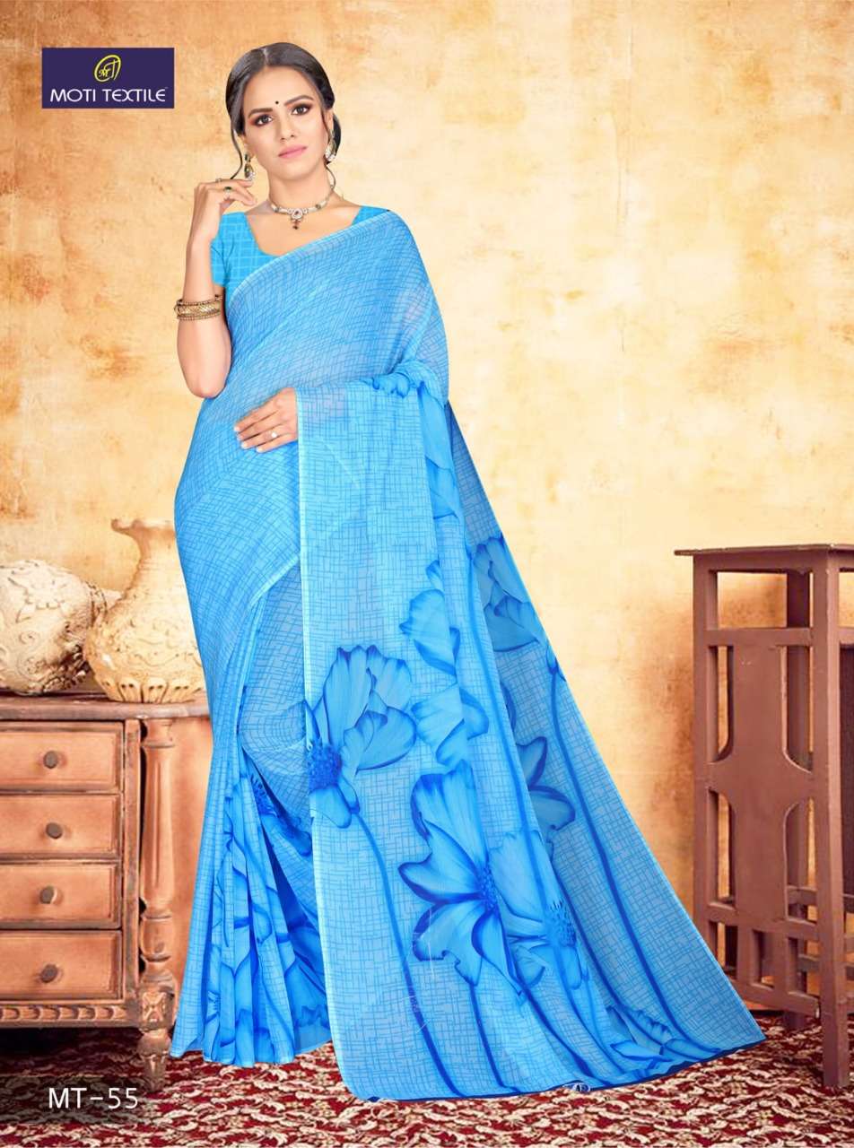 DAIZY CHIFFON BY MOTI TEXTILE INDIAN TRADITIONAL WEAR COLLECTION BEAUTIFUL STYLISH FANCY COLORFUL PARTY WEAR & OCCASIONAL WEAR CHIFFON DIGITAL PRINT SAREES AT WHOLESALE PRICE
