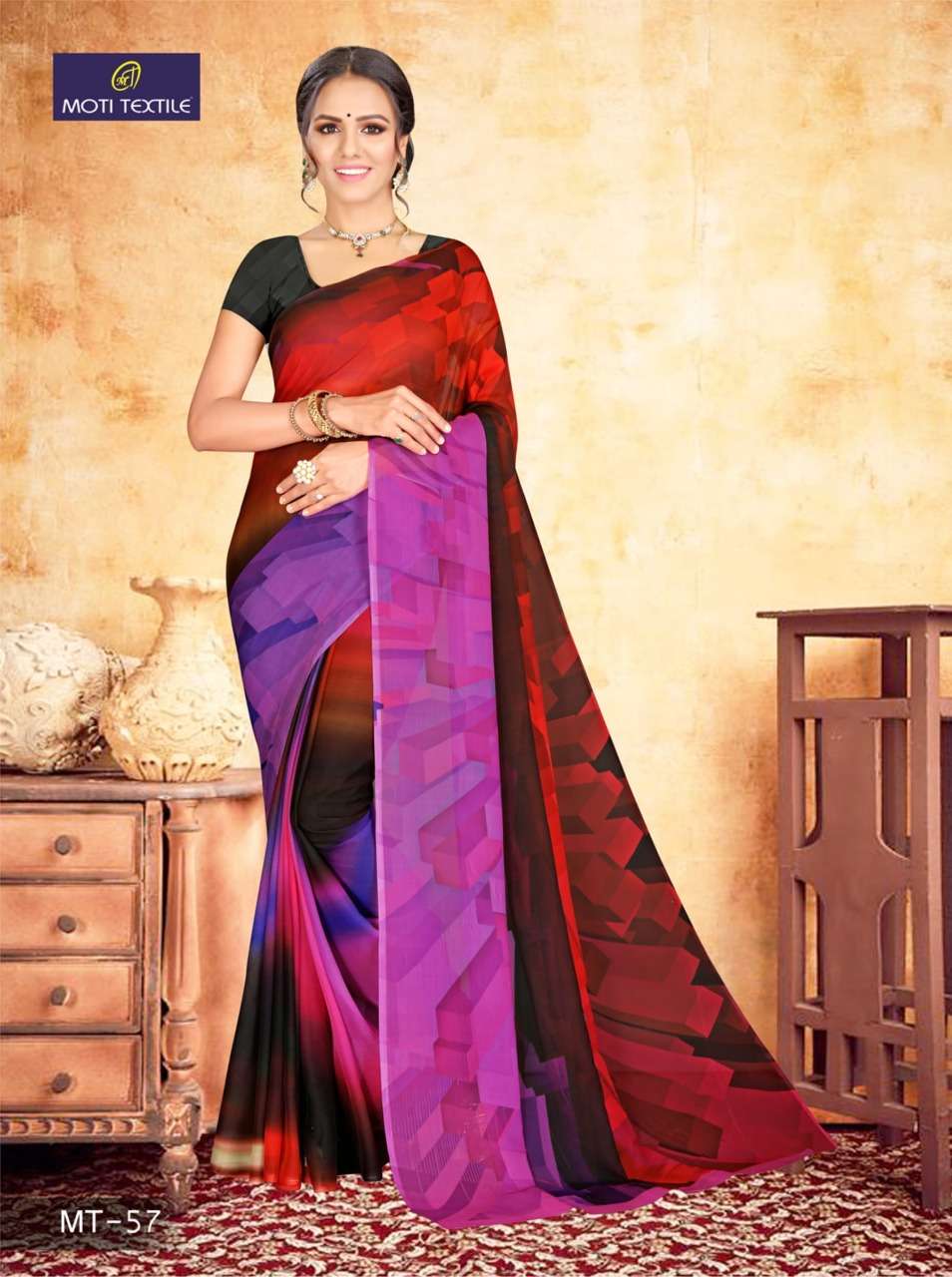 DAIZY CHIFFON BY MOTI TEXTILE INDIAN TRADITIONAL WEAR COLLECTION BEAUTIFUL STYLISH FANCY COLORFUL PARTY WEAR & OCCASIONAL WEAR CHIFFON DIGITAL PRINT SAREES AT WHOLESALE PRICE