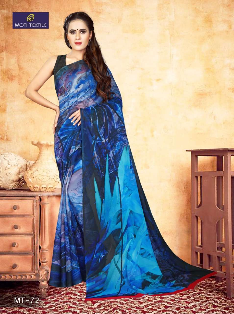 DAIZY CHIFFON BY MOTI TEXTILE INDIAN TRADITIONAL WEAR COLLECTION BEAUTIFUL STYLISH FANCY COLORFUL PARTY WEAR & OCCASIONAL WEAR CHIFFON DIGITAL PRINT SAREES AT WHOLESALE PRICE
