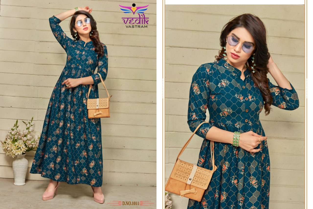 GOLDEN CITY VOL-2 BY VEDIK VASTRAM 1007 TO 1012 SERIES DESIGNER STYLISH FANCY COLORFUL BEAUTIFUL PARTY WEAR & ETHNIC WEAR COLLECTION RAYON PRINT GOWNS AT WHOLESALE PRICE