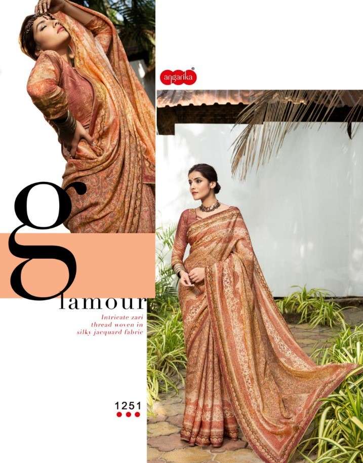JACQUELINE BY ANGARIKA 1251 TO 1264 SERIES INDIAN TRADITIONAL WEAR COLLECTION BEAUTIFUL STYLISH FANCY COLORFUL PARTY WEAR & OCCASIONAL WEAR SILK SAREES AT WHOLESALE PRICE