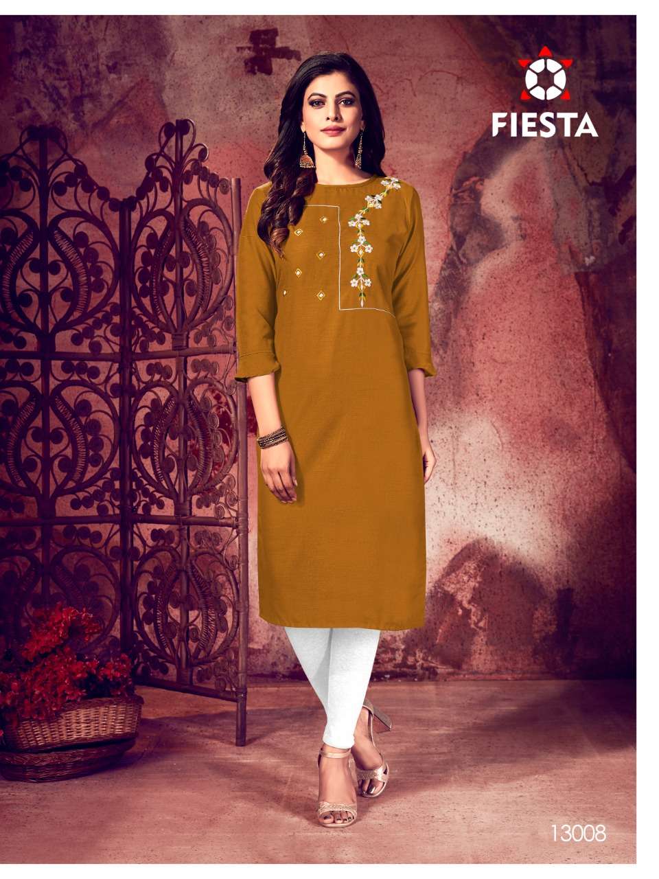 ZUBLEE BY FIESTA 13011 TO 13018 SERIES DESIGNER STYLISH FANCY COLORFUL BEAUTIFUL PARTY WEAR & ETHNIC WEAR COLLECTION SOFT MAGIC SLUB HANDWORK KURTIS AT WHOLESALE PRICE