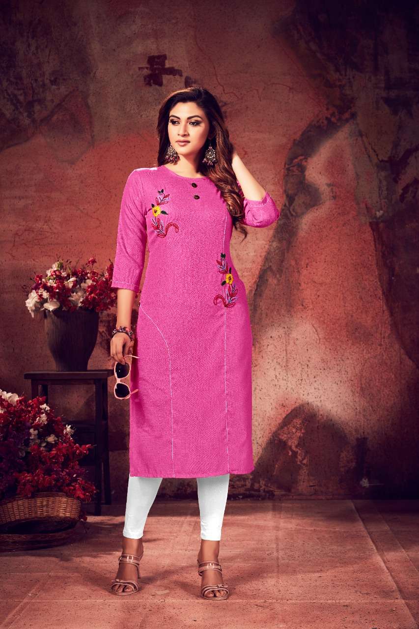 ZUBLEE BY FIESTA 13011 TO 13018 SERIES DESIGNER STYLISH FANCY COLORFUL BEAUTIFUL PARTY WEAR & ETHNIC WEAR COLLECTION SOFT MAGIC SLUB HANDWORK KURTIS AT WHOLESALE PRICE