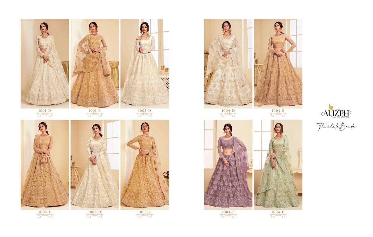 The White Bride By Alizeh Beautiful Colorful Fancy Wedding Collection Occasional Wear & Party Wear Net Lehengas At Wholesale Price