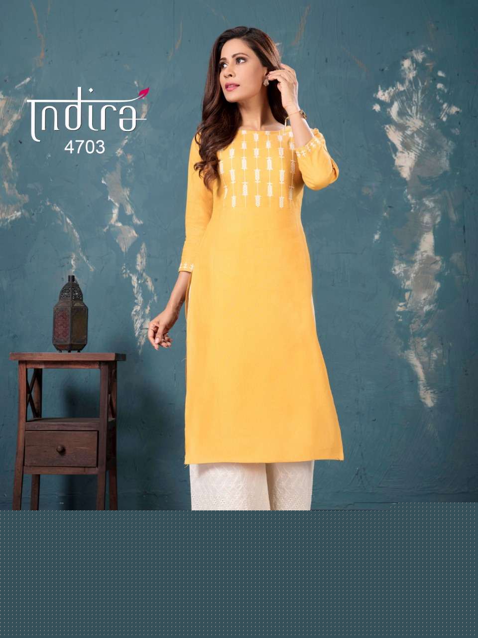 GULBERG 4701 SERIES BY INDIRA 4701 TO 4706 SERIES DESIGNER STYLISH FANCY COLORFUL BEAUTIFUL PARTY WEAR & ETHNIC WEAR COLLECTION HANDLOOM COTTON EMBROIDERY KURTIS WITH BOTTOM AT WHOLESALE PRICE