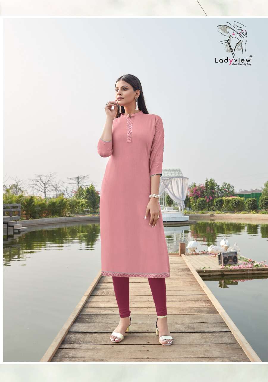 TARANG BY LADY VIEW 1001 TO 1006 SERIES DESIGNER STYLISH FANCY COLORFUL BEAUTIFUL PARTY WEAR & ETHNIC WEAR COLLECTION HEAVY RAYON SLUB EMBROIDERY KURTIS AT WHOLESALE PRICE