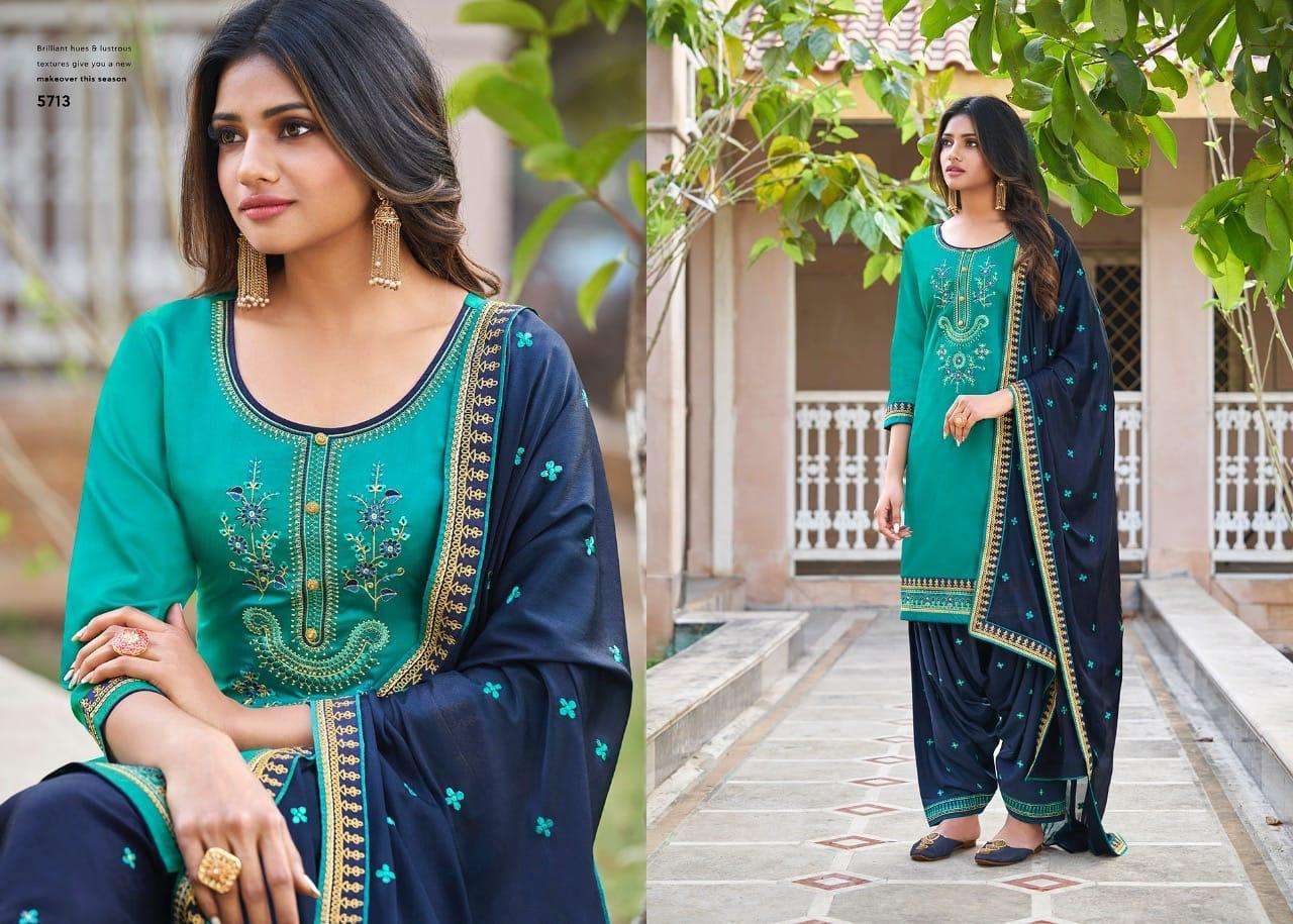 PATIALA HOUSE VOL-83 BY KESSI FABRICS 5711 TO 5718 SERIES BEAUTIFUL SUITS COLORFUL STYLISH FANCY CASUAL WEAR & ETHNIC WEAR JAM SILK WORK DRESSES AT WHOLESALE PRICE