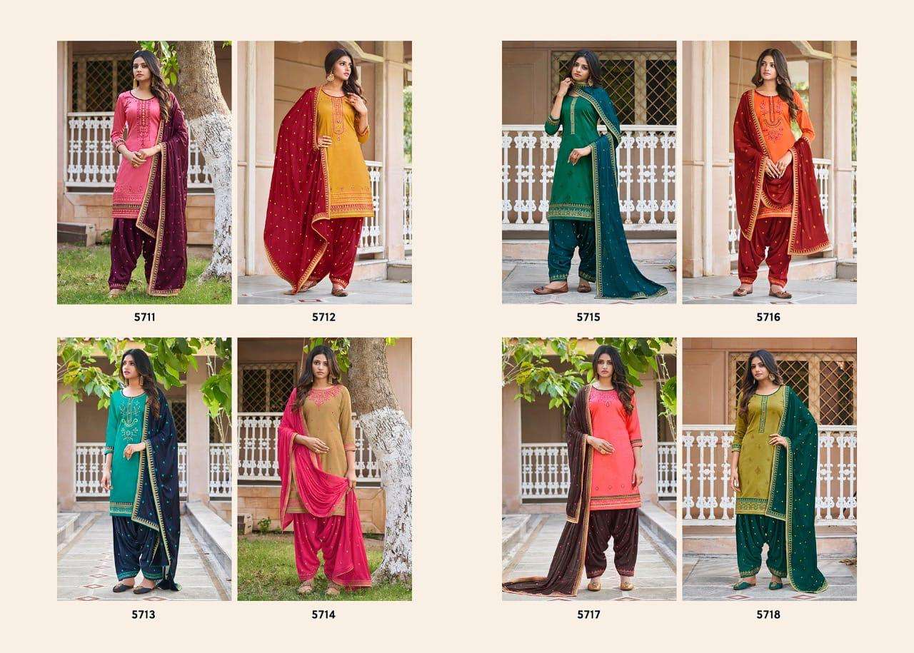 PATIALA HOUSE VOL-83 BY KESSI FABRICS 5711 TO 5718 SERIES BEAUTIFUL SUITS COLORFUL STYLISH FANCY CASUAL WEAR & ETHNIC WEAR JAM SILK WORK DRESSES AT WHOLESALE PRICE