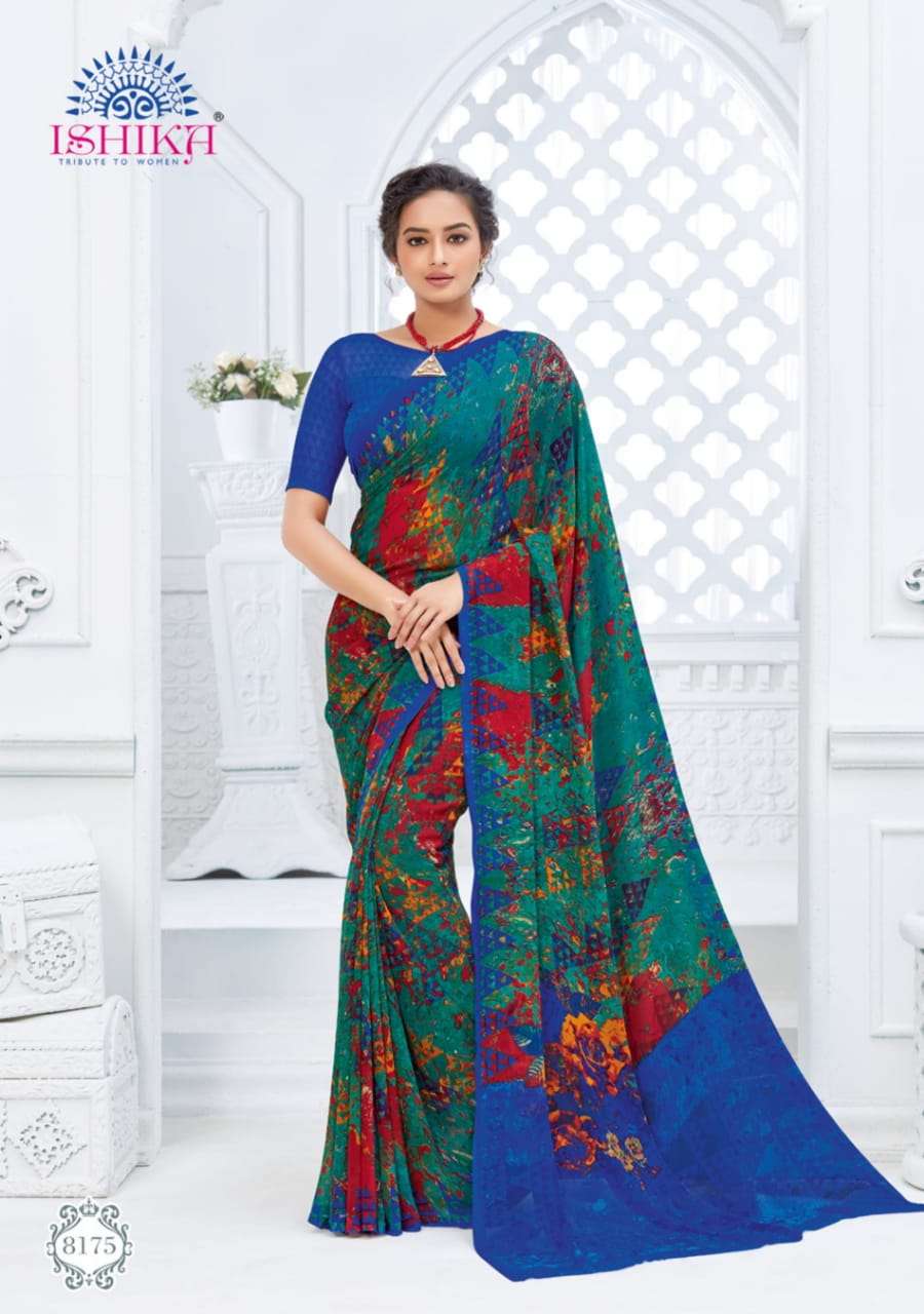 MILANO VOL-7 BY ISHIKA FASHION 8171 TO 8181 SERIES INDIAN TRADITIONAL WEAR COLLECTION BEAUTIFUL STYLISH FANCY COLORFUL PARTY WEAR & OCCASIONAL WEAR GEORGETTE SAREES AT WHOLESALE PRICE