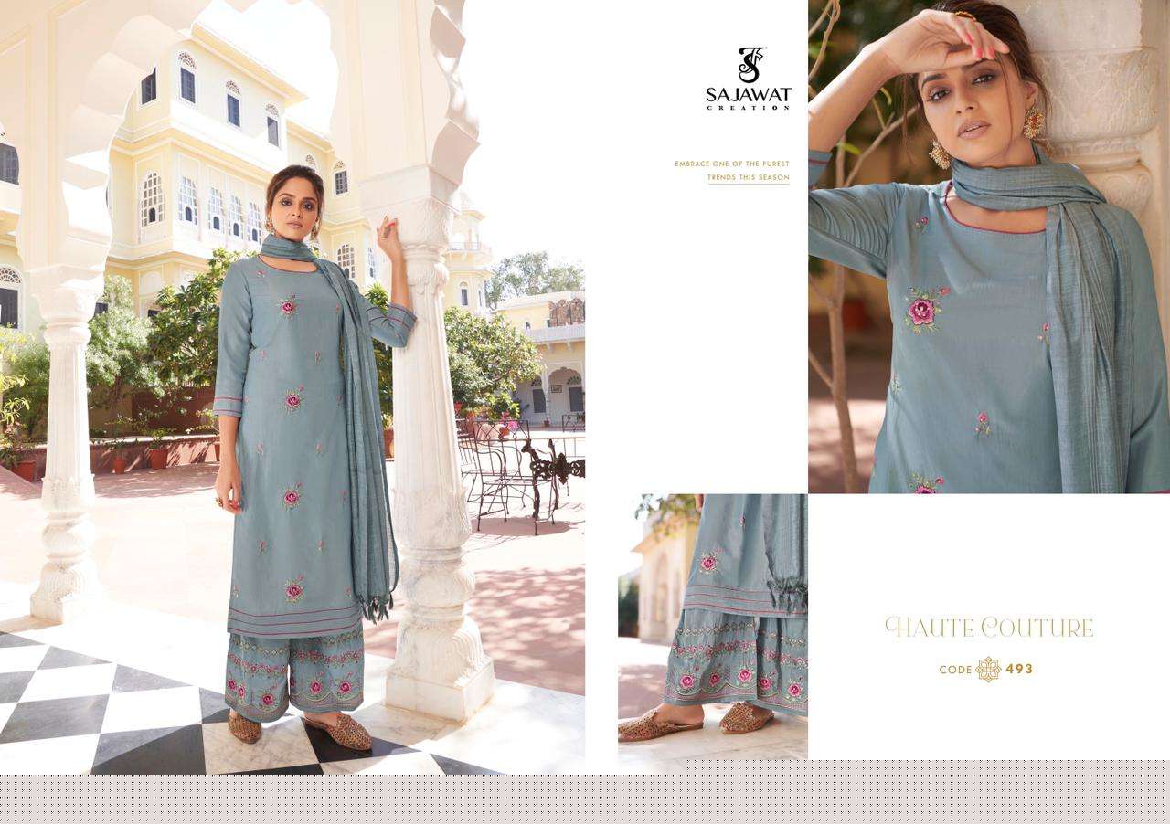 ROOHI VOL-2 BY SAJAWAT CREATION 491 TO 496 SERIES BEAUTIFUL SUITS COLORFUL STYLISH FANCY CASUAL WEAR & ETHNIC WEAR PURE MODAL VISCOSE WITH WORK DRESSES AT WHOLESALE PRICE